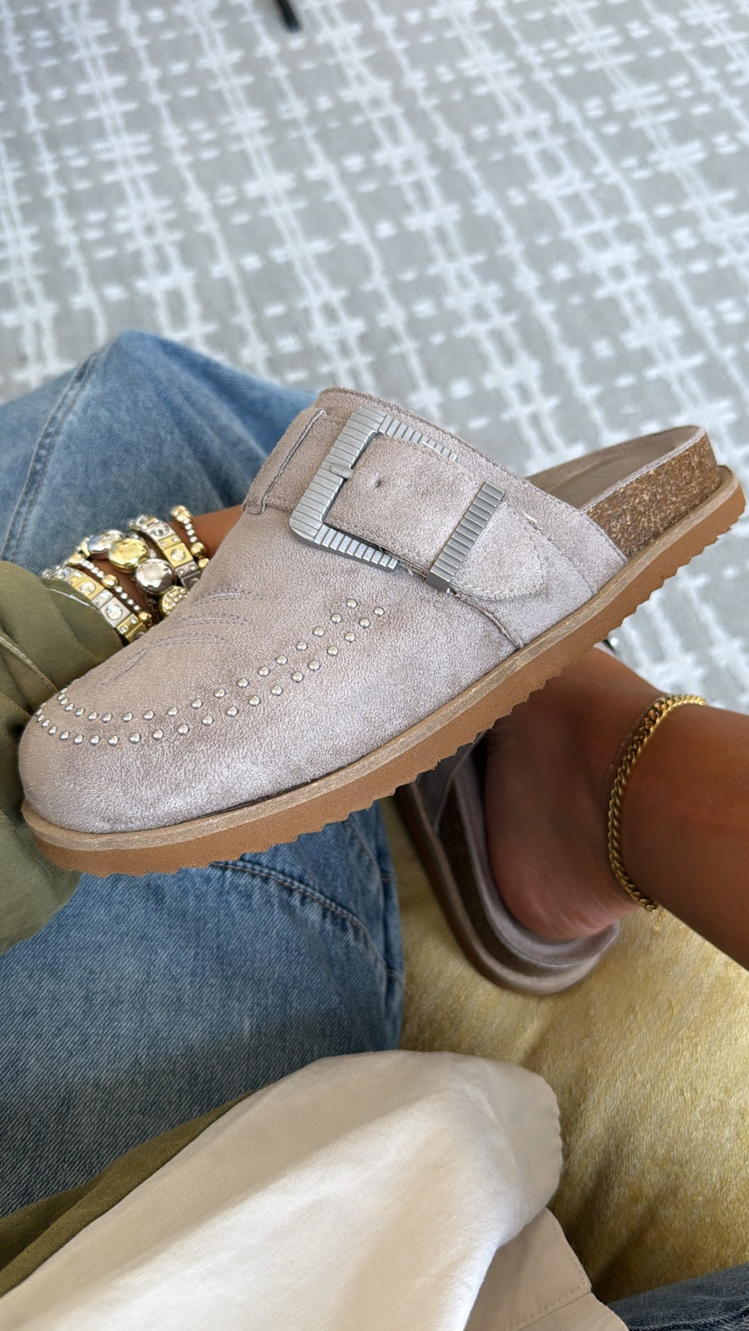 Joleen Studded Clog, Grey