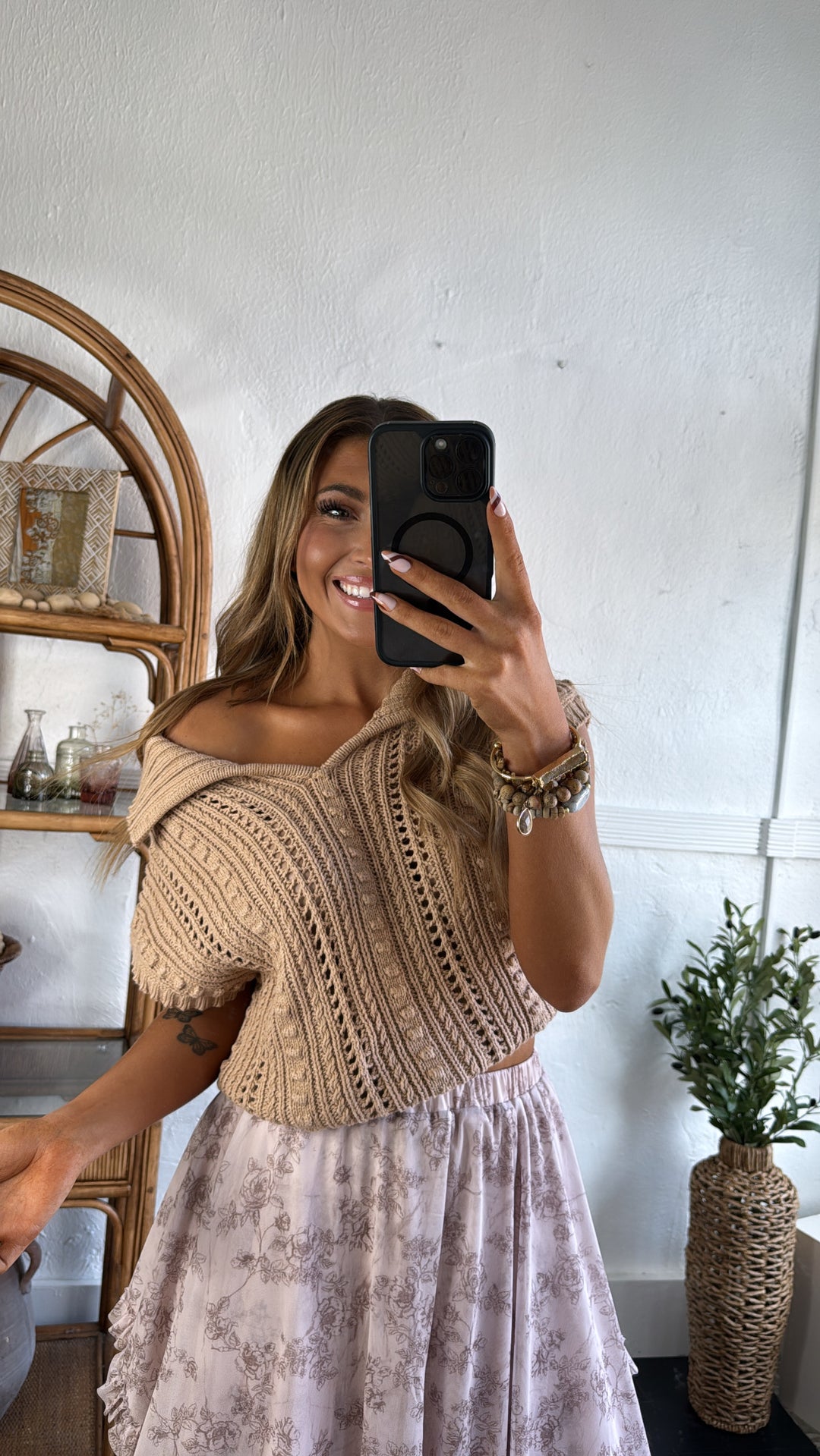 Rustic Prairie Sweater Tank, Taupe