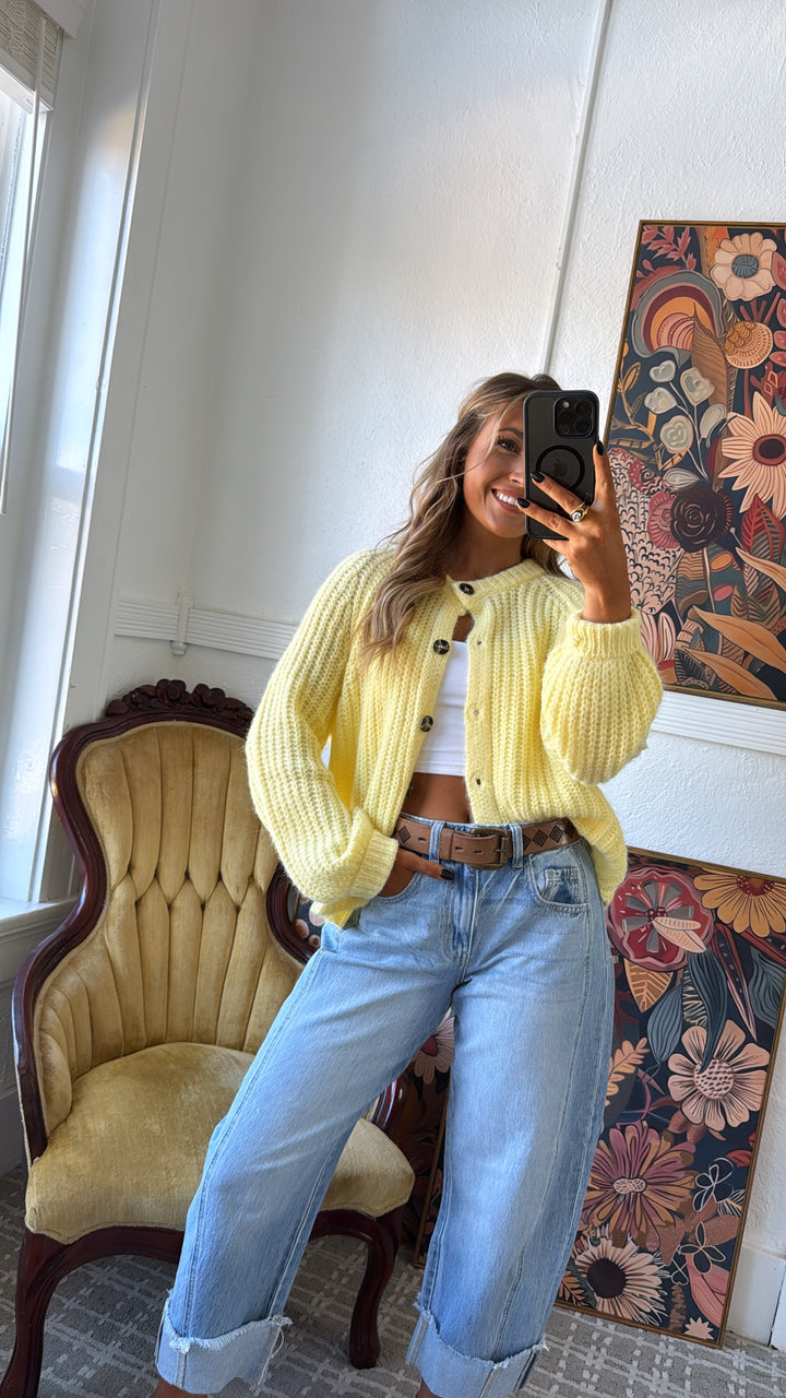 Candle light Cardigan, Lemon