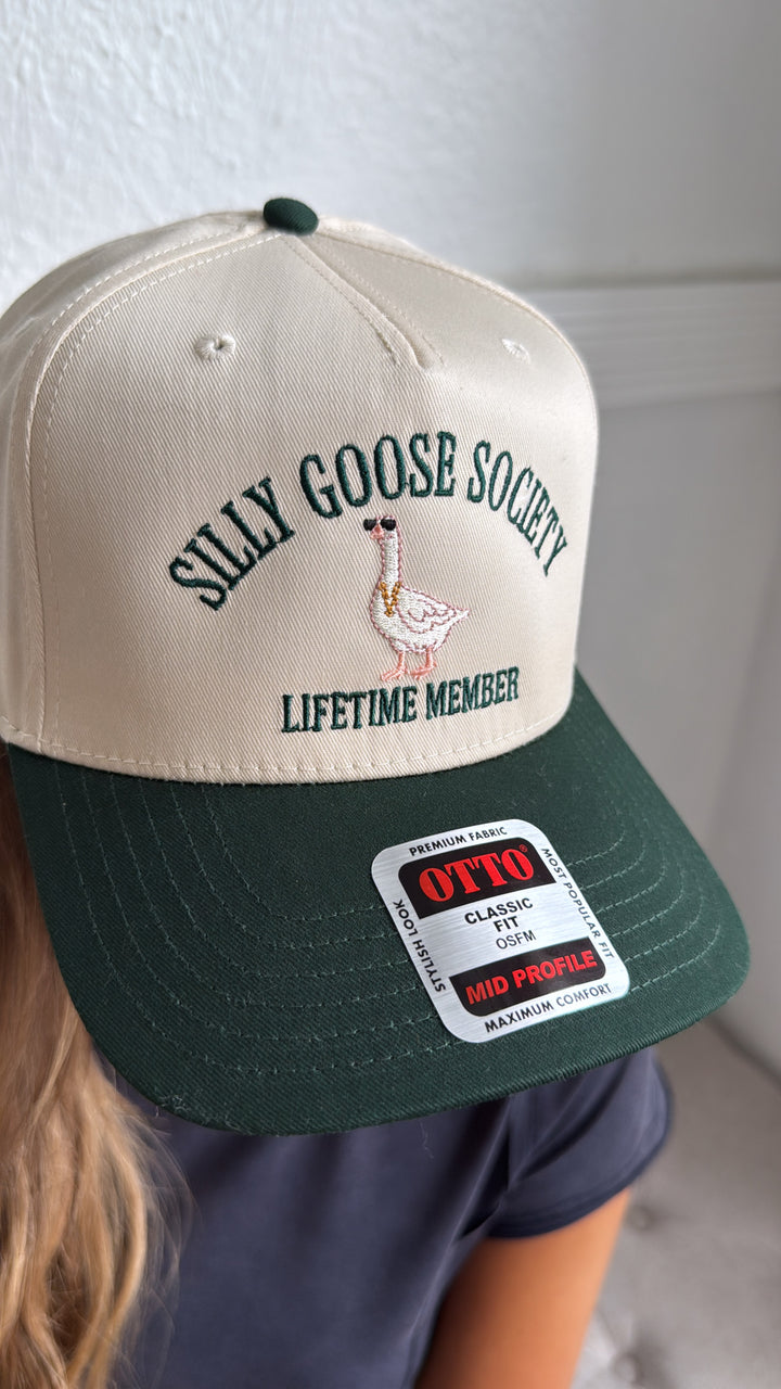 Silly Goose Society Ball Cap, Green/ Natural