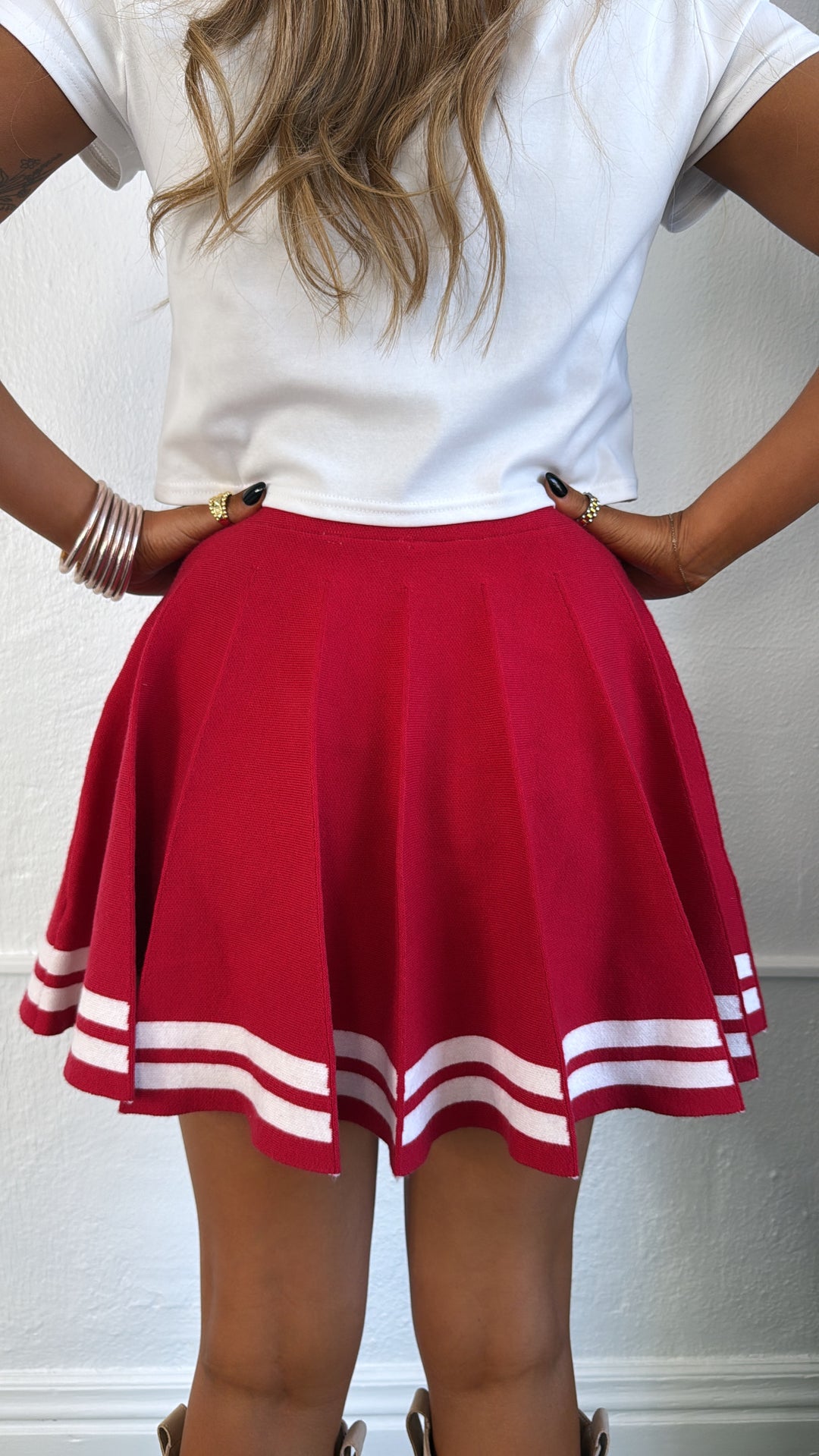Red Game Day Cheer Skirt