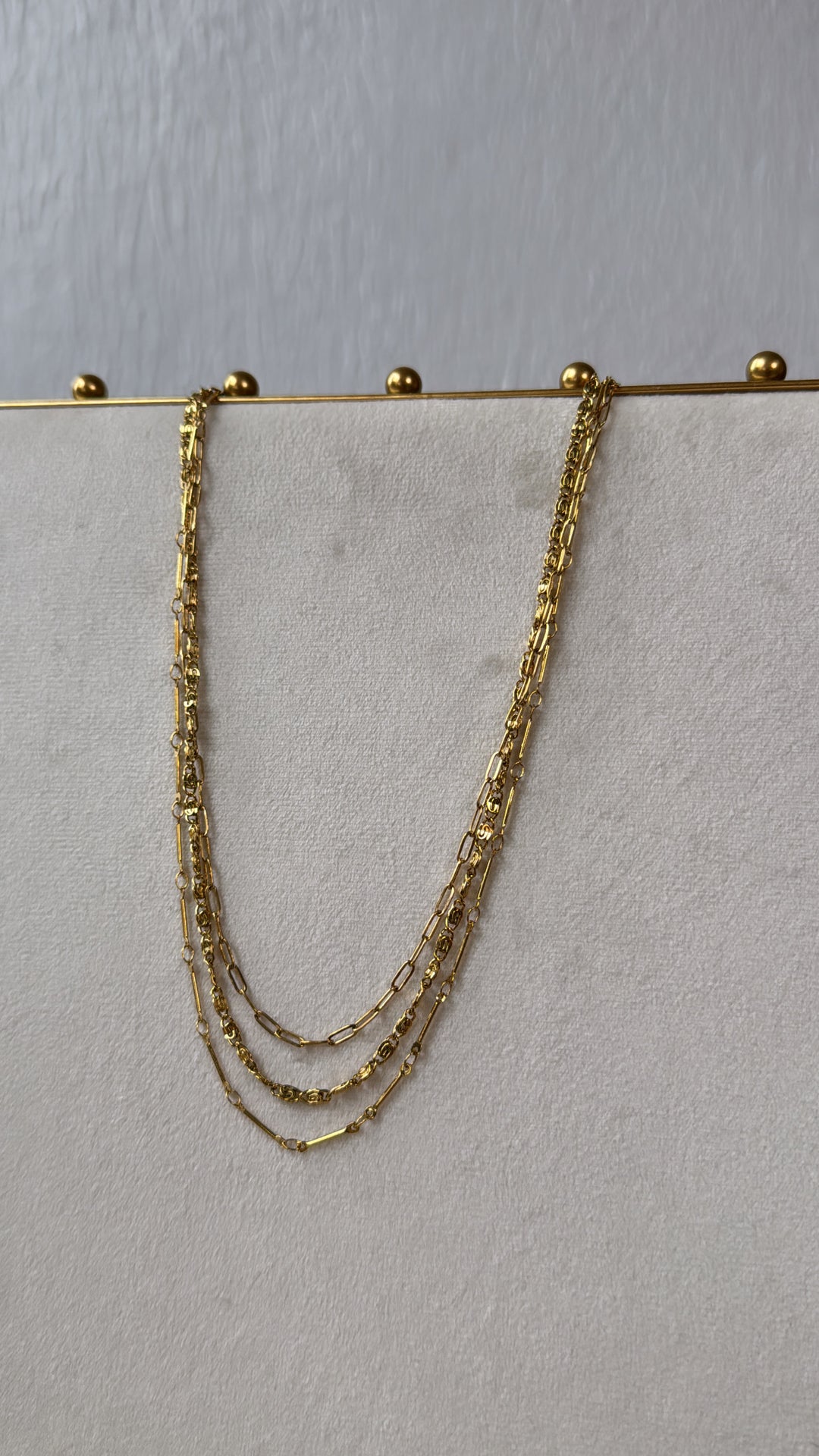 Triple Layered Necklace, Gold