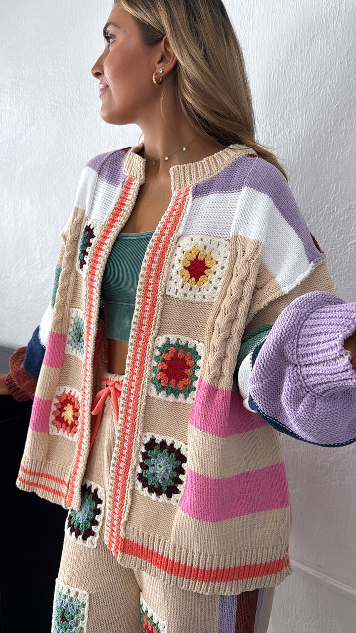 Sophie Color block Cardigan, Multi