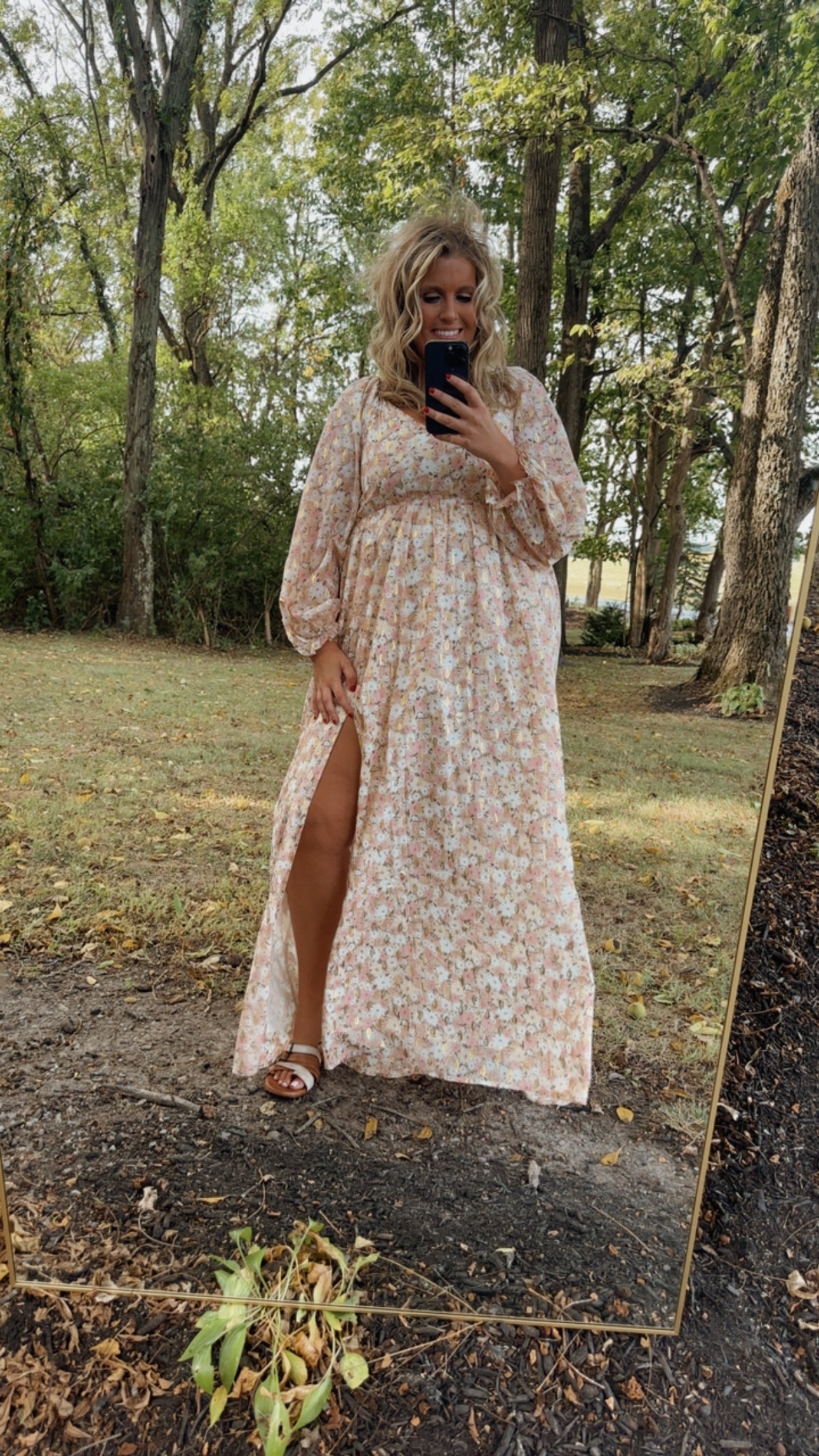 ECB Exclusive: Timeless Romantic Chiffon Maxi Dress