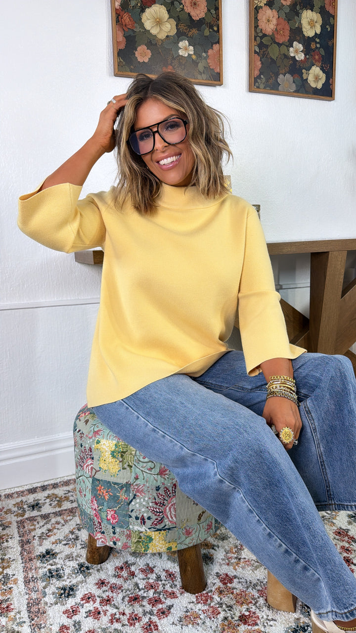 Slate Edit Knit Sweater, Mellow Yellow