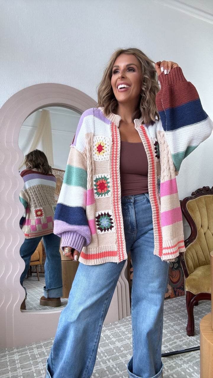 Sophie Color block Cardigan, Multi