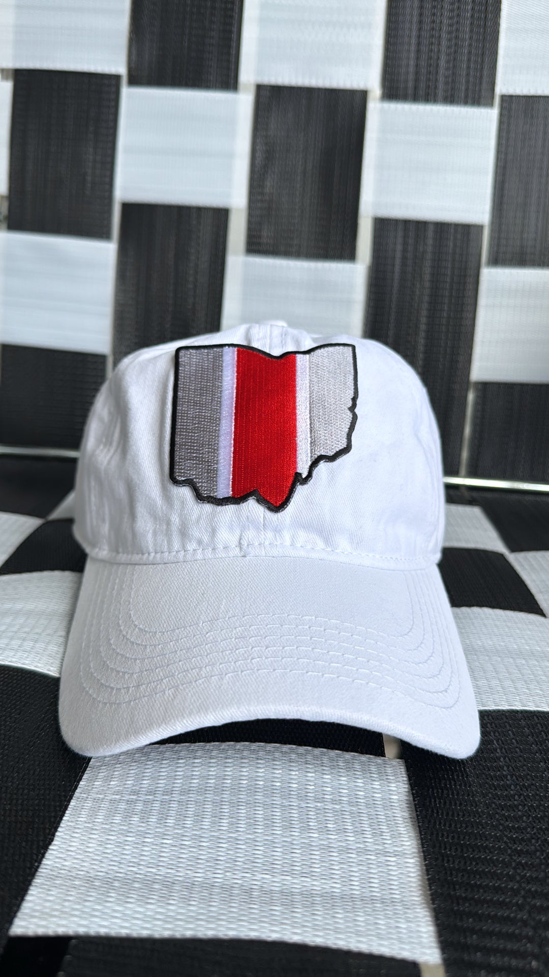 Ohio Patch Ball Hat, White