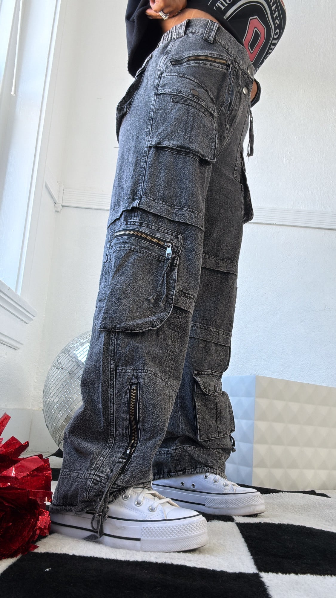 【美品】OPEN Yy LINEN CARGO PANTS CHARCOAL M 美品】OPEN Yy LINEN CARGO PANTS CHARCOAL M OPEN YY