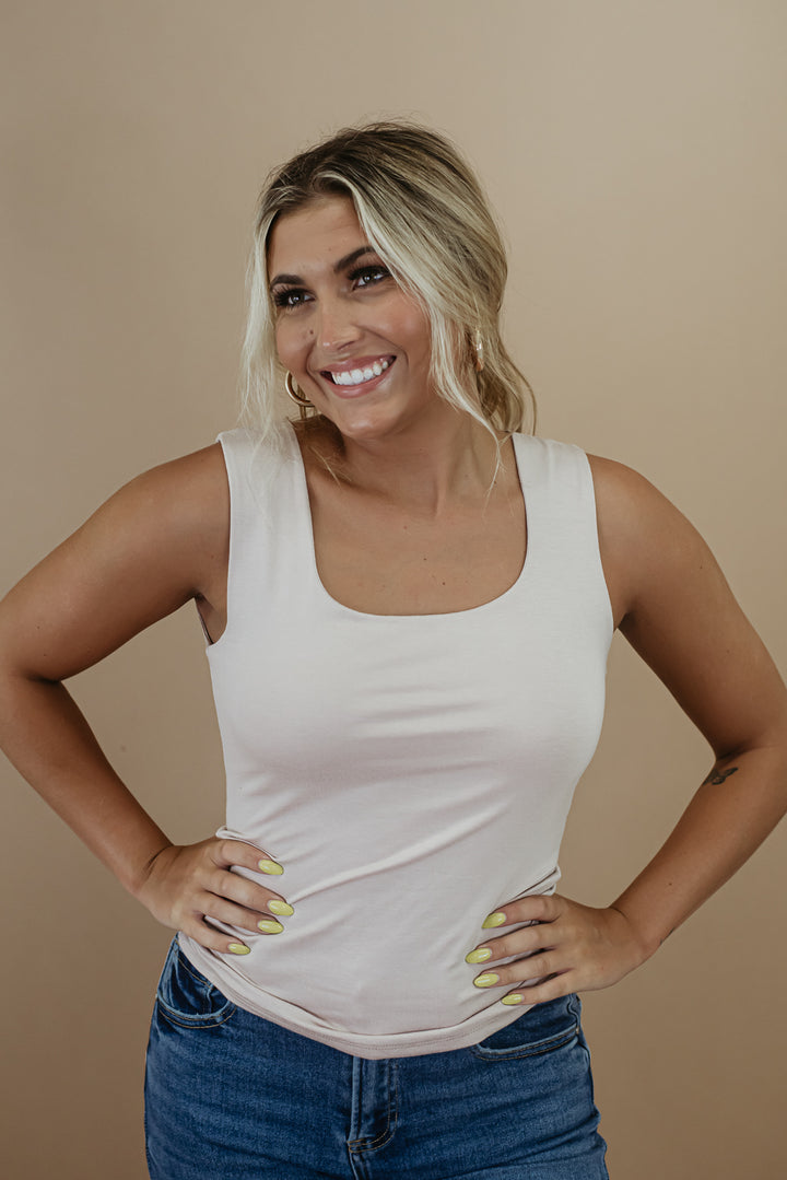 Daily Bliss Basic Tank, Lt. Taupe