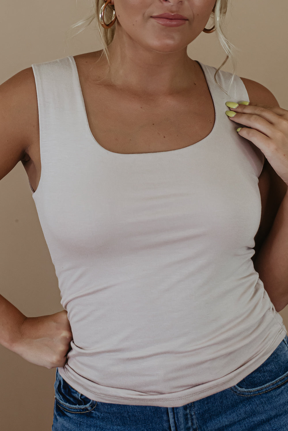 Daily Bliss Basic Tank, Lt. Taupe