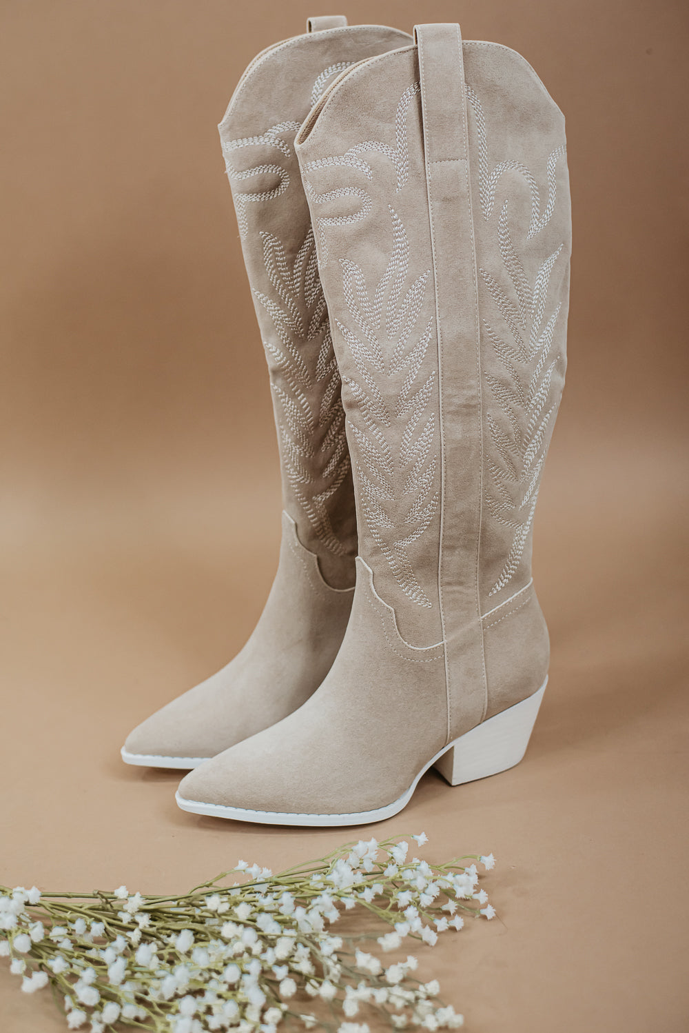 Headed South Embroidered Cowgirl Boot , Beige