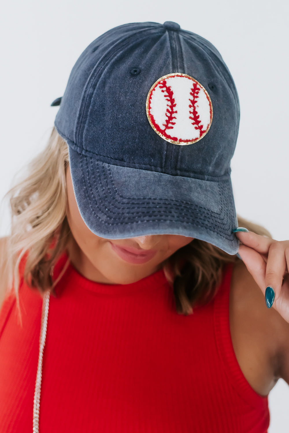 Baseball Patch Ball Cap, Blue
