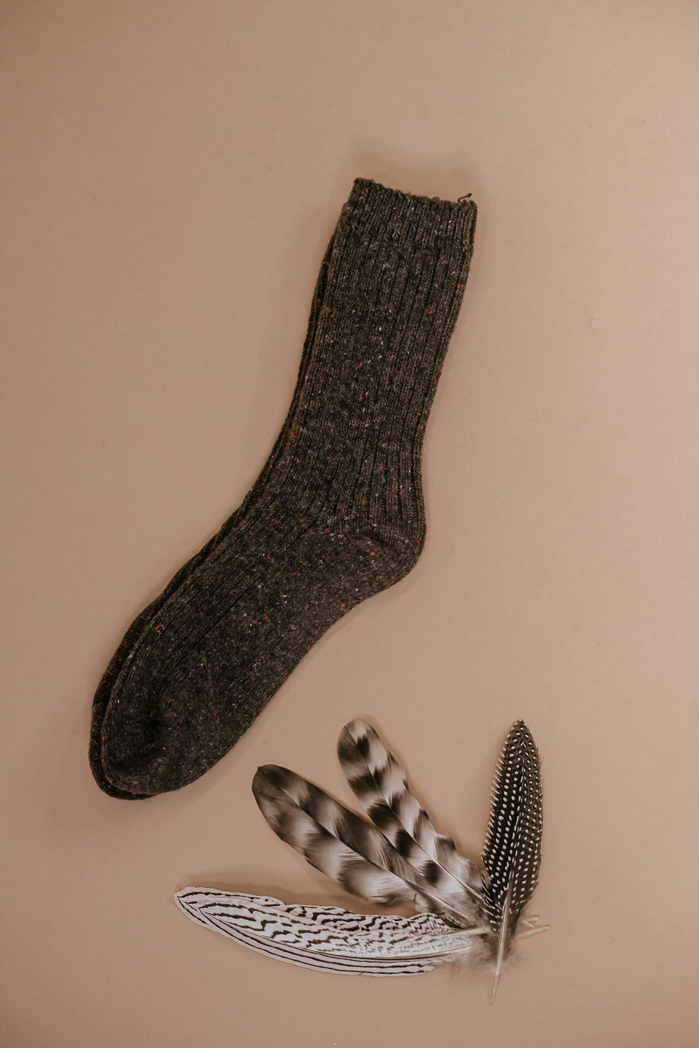 Wool Blend Crew Socks, Charcoal
