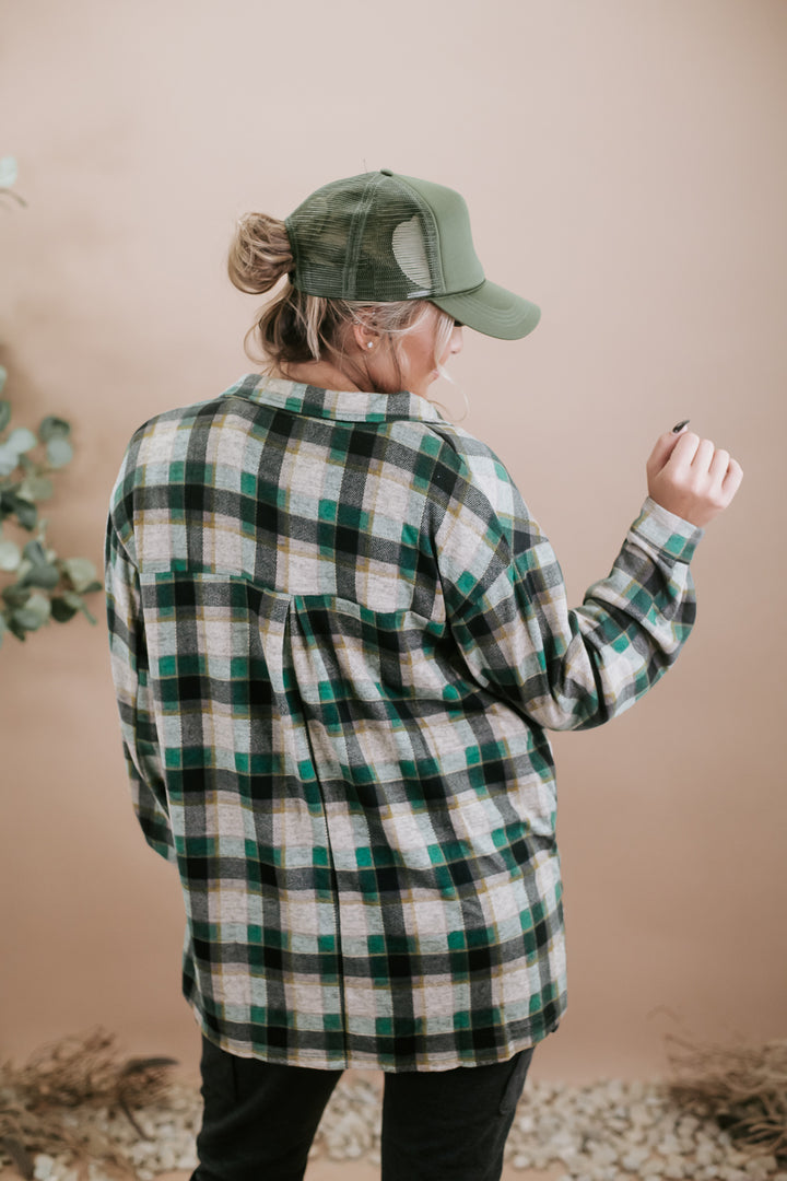 Seasons Lightweight Flannel , Green