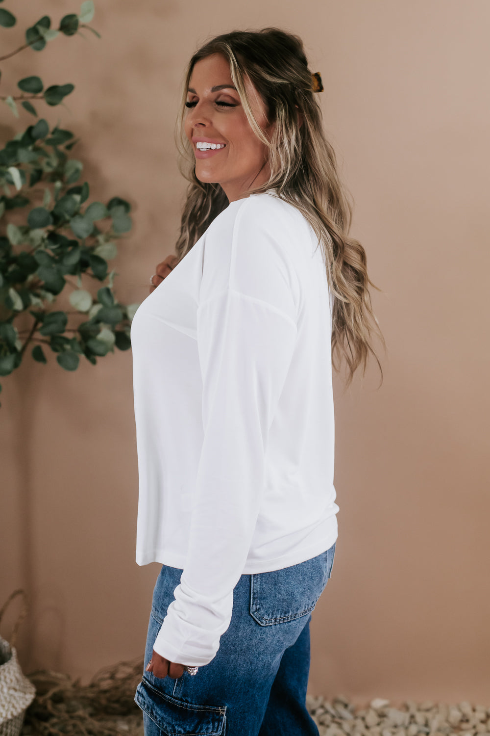 Only Yours Long Sleeve Top, White