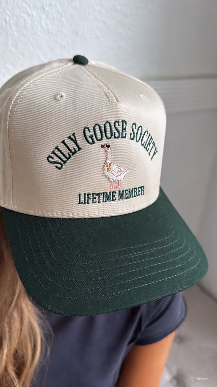 Silly Goose Society Ball Cap, Green/ Natural