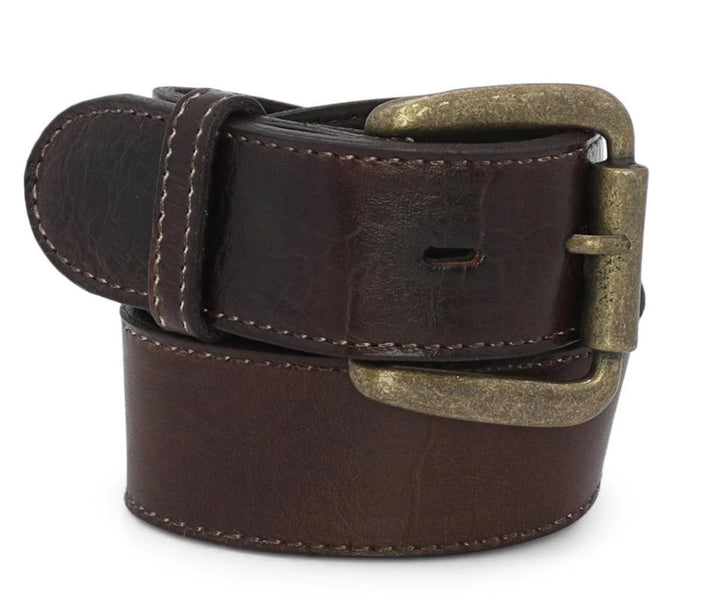 Meander Leather Belt, Teak Rustic