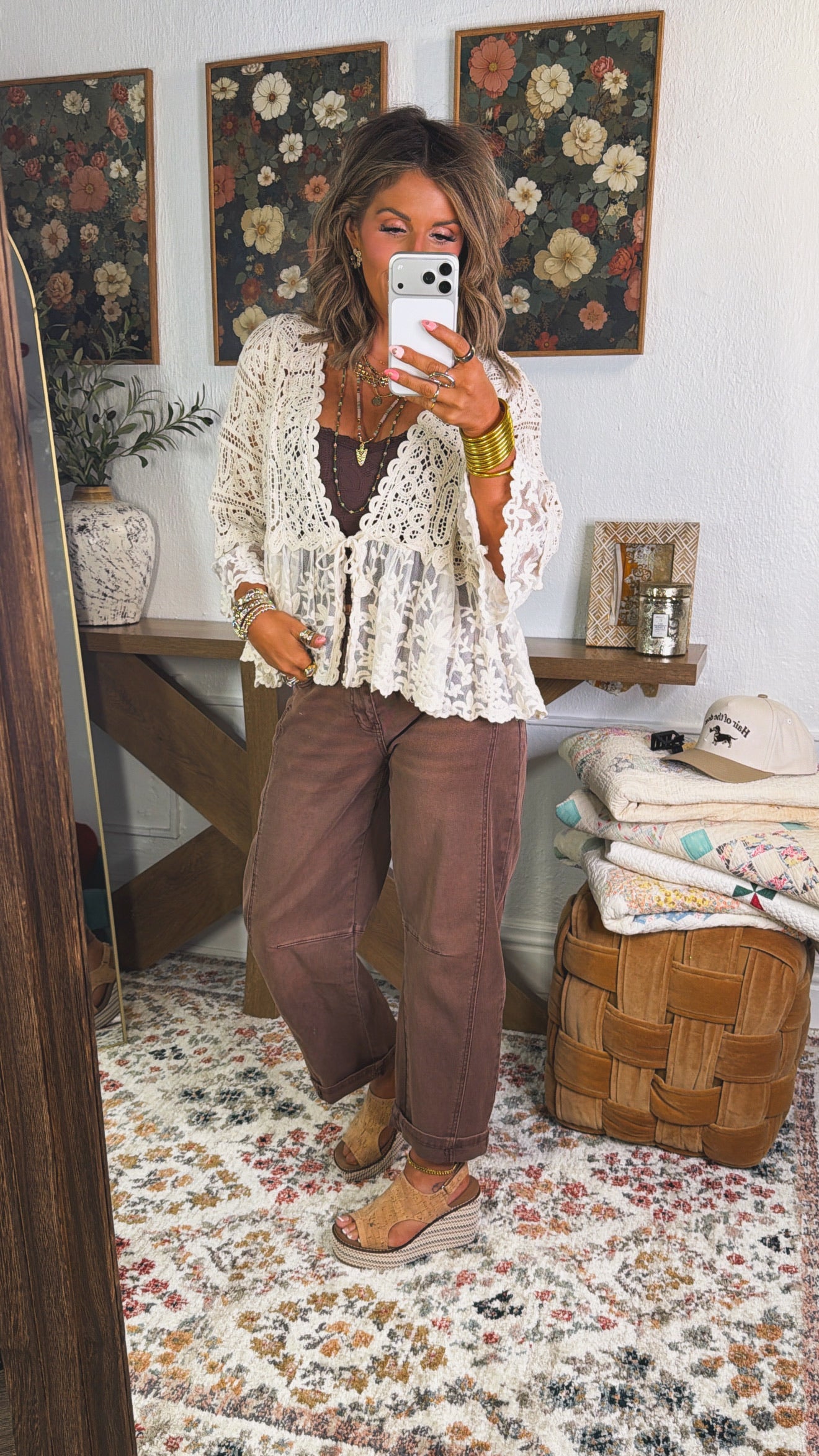 クローバー Clover Wind Crochet Cardigan Top, Natural – Everyday Chic Boutique