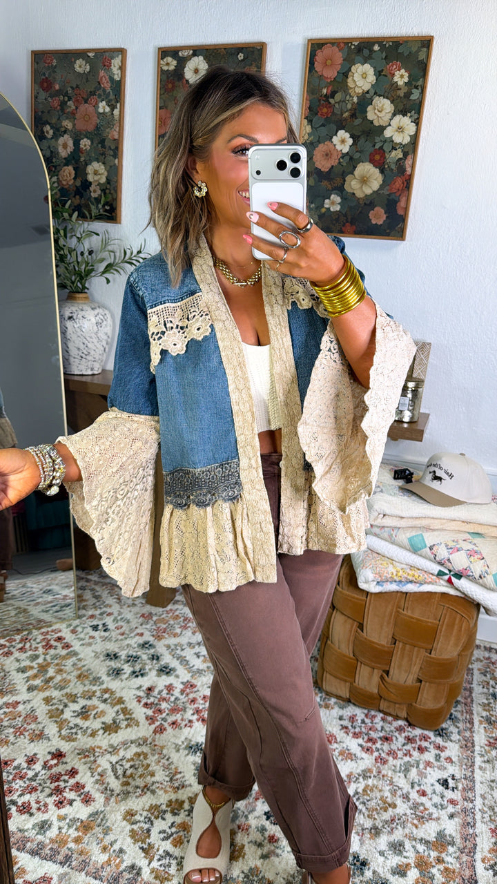 Denim Lace Kimono, Denim