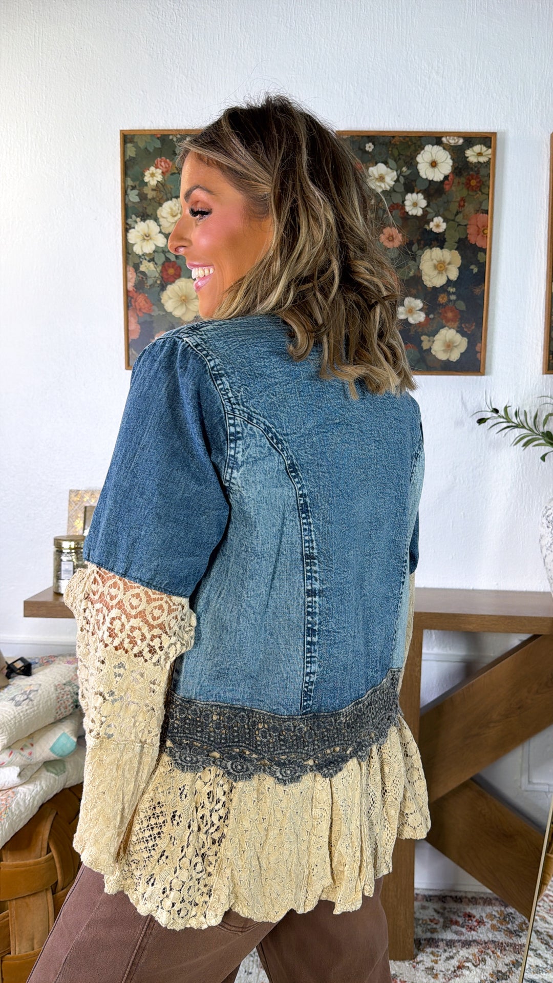 Denim Lace Kimono, Denim