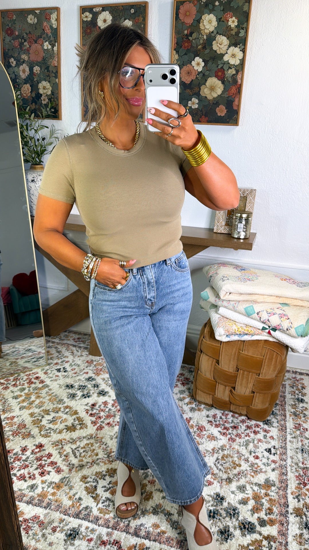 Best Basic Cropped Tee, Mocha