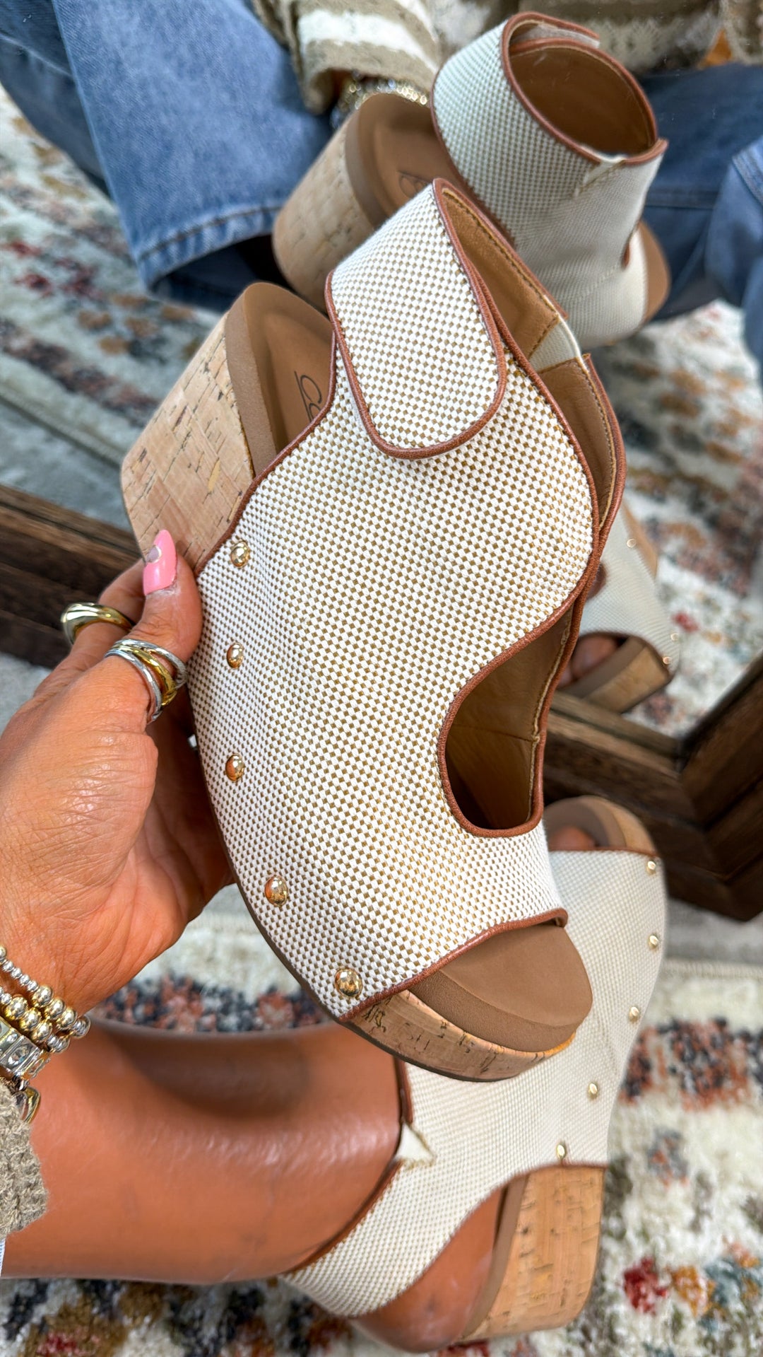 Amber Meadow Cushion Sandal, Bourbon Combo