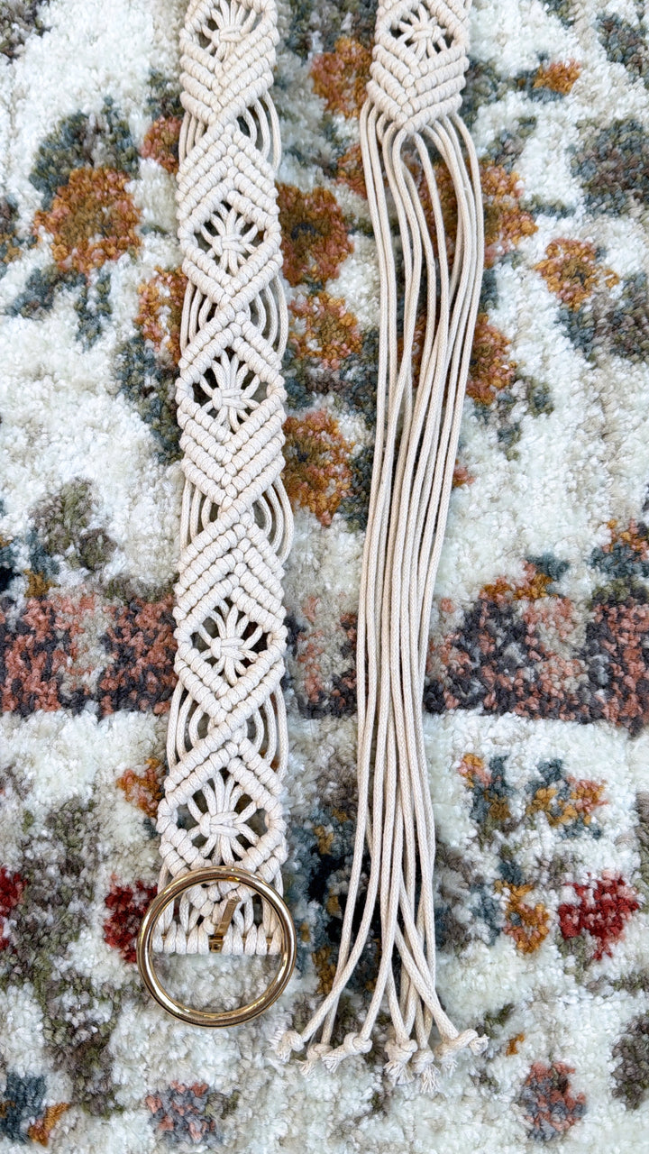 Gold Buckle Braided Belt