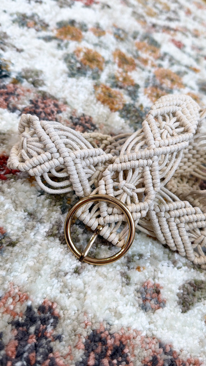 Gold Buckle Braided Belt