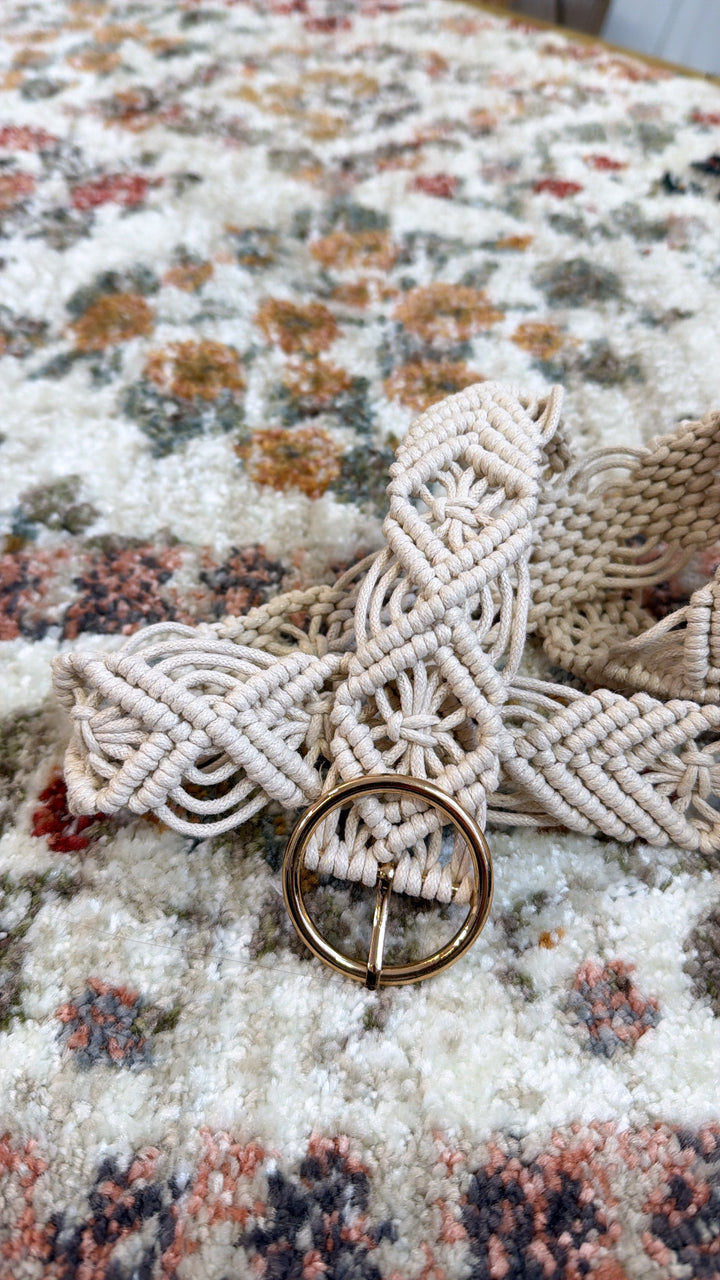 Gold Buckle Braided Belt