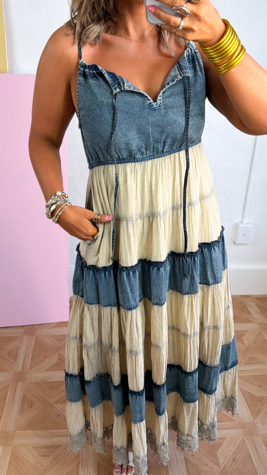 Denim Days Maxi dress, Latte Medium Denim Days Maxi dress, Latte Medium