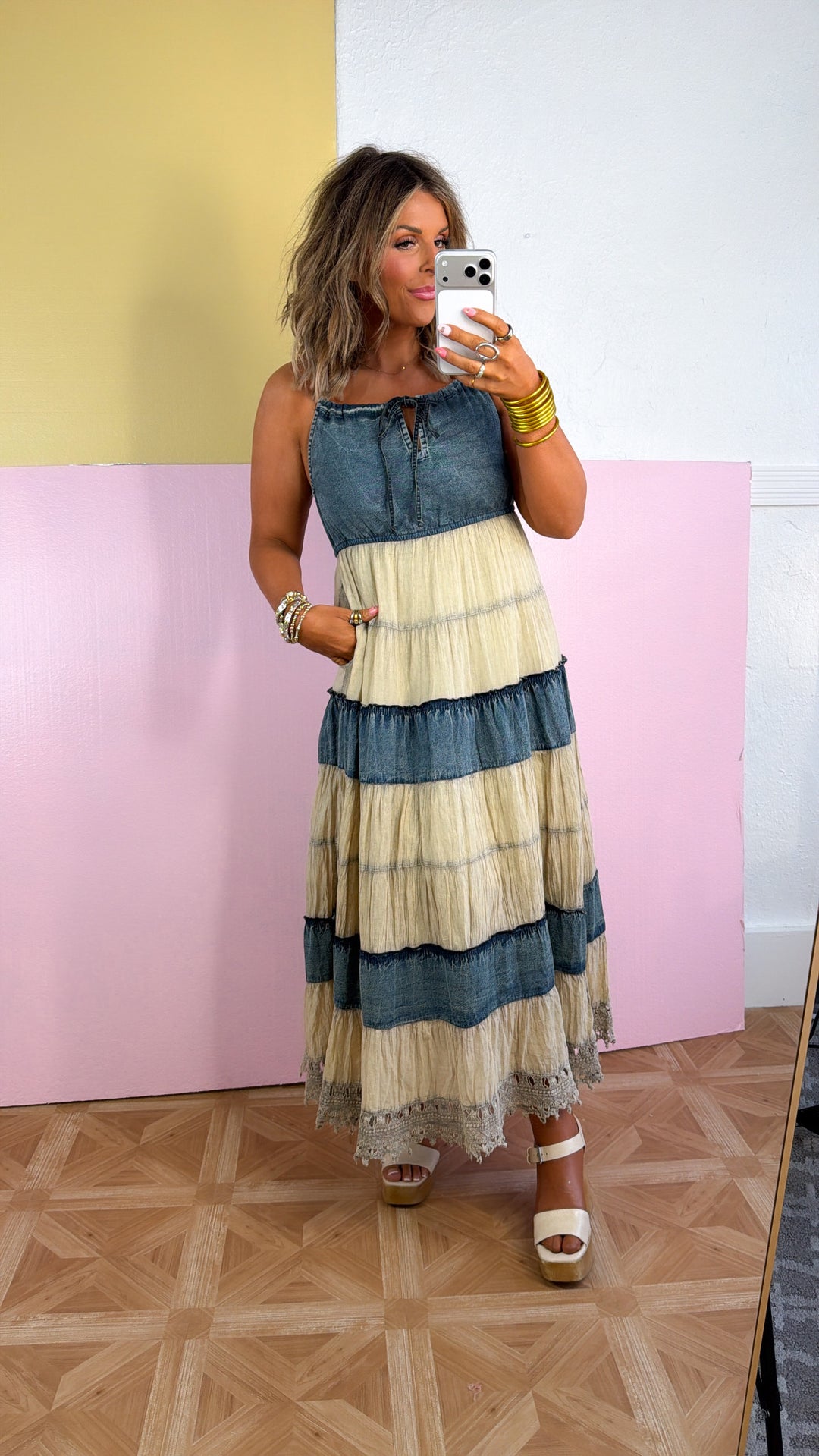 denim & co maxi dress Laura Denim Maxi Dress