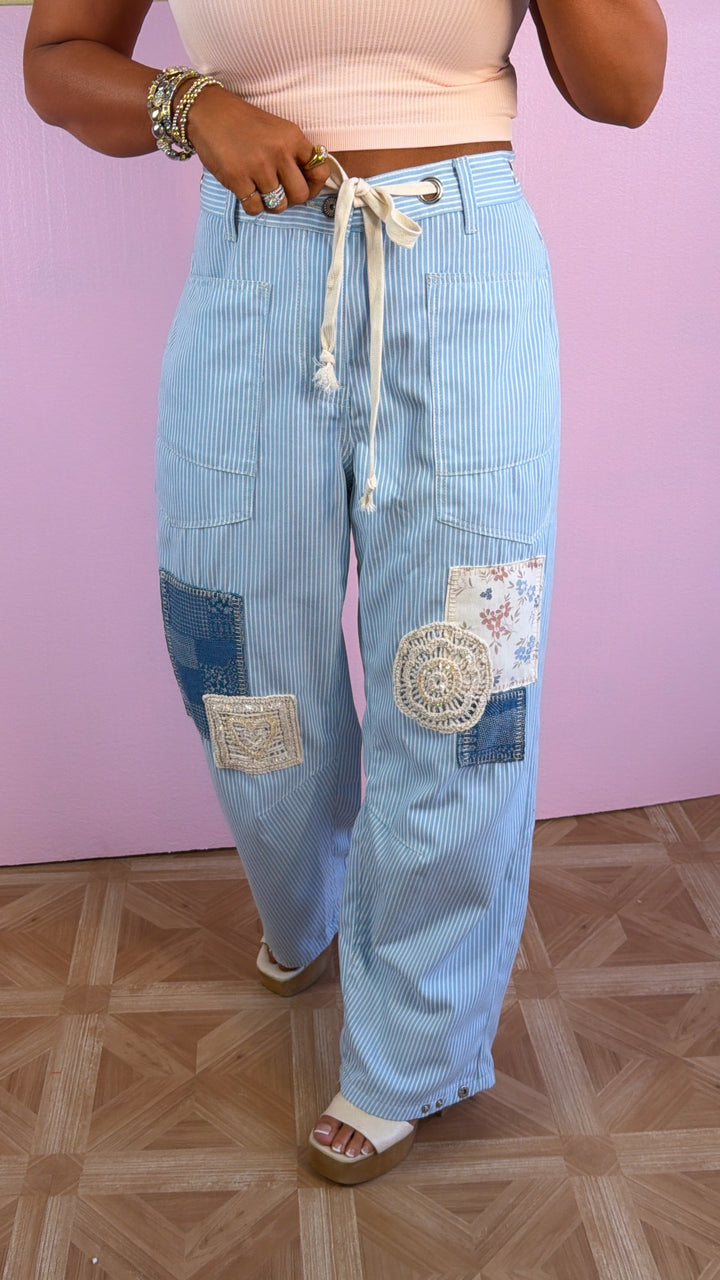 Denim Skies Striped Pants, Denim Stripe