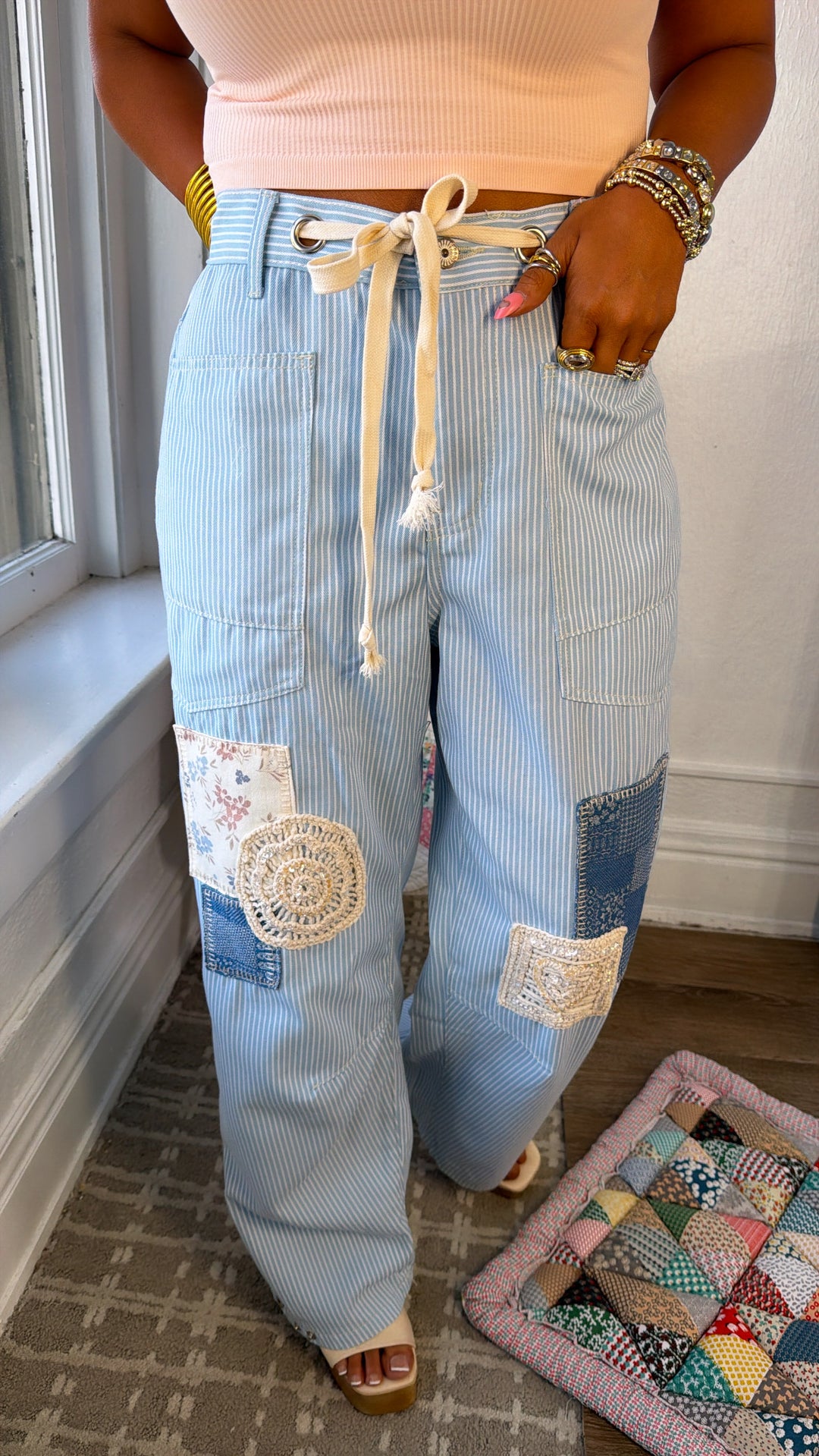 Denim Skies Striped Pants, Denim Stripe