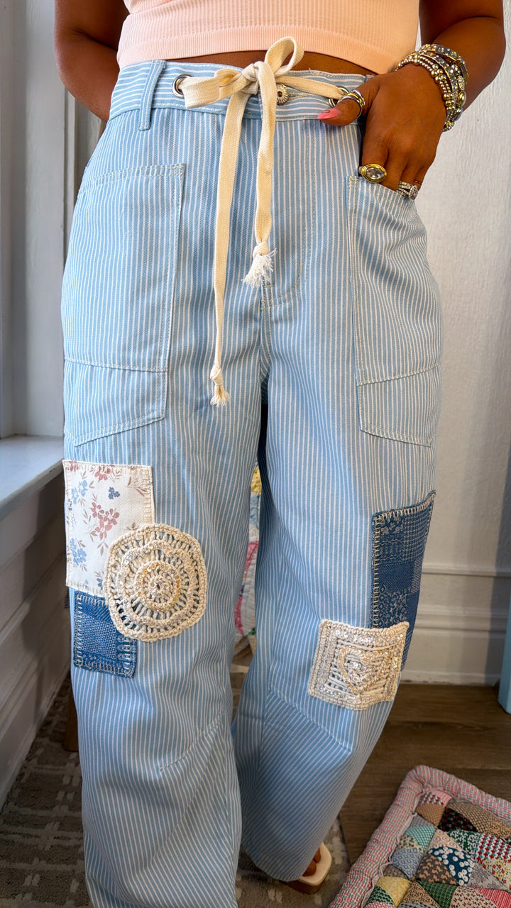 Denim Skies Striped Pants, Denim Stripe