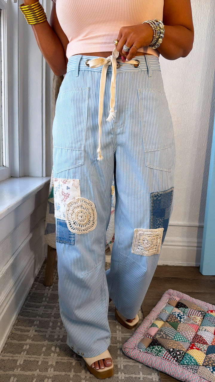 Denim Skies Striped Pants, Denim Stripe