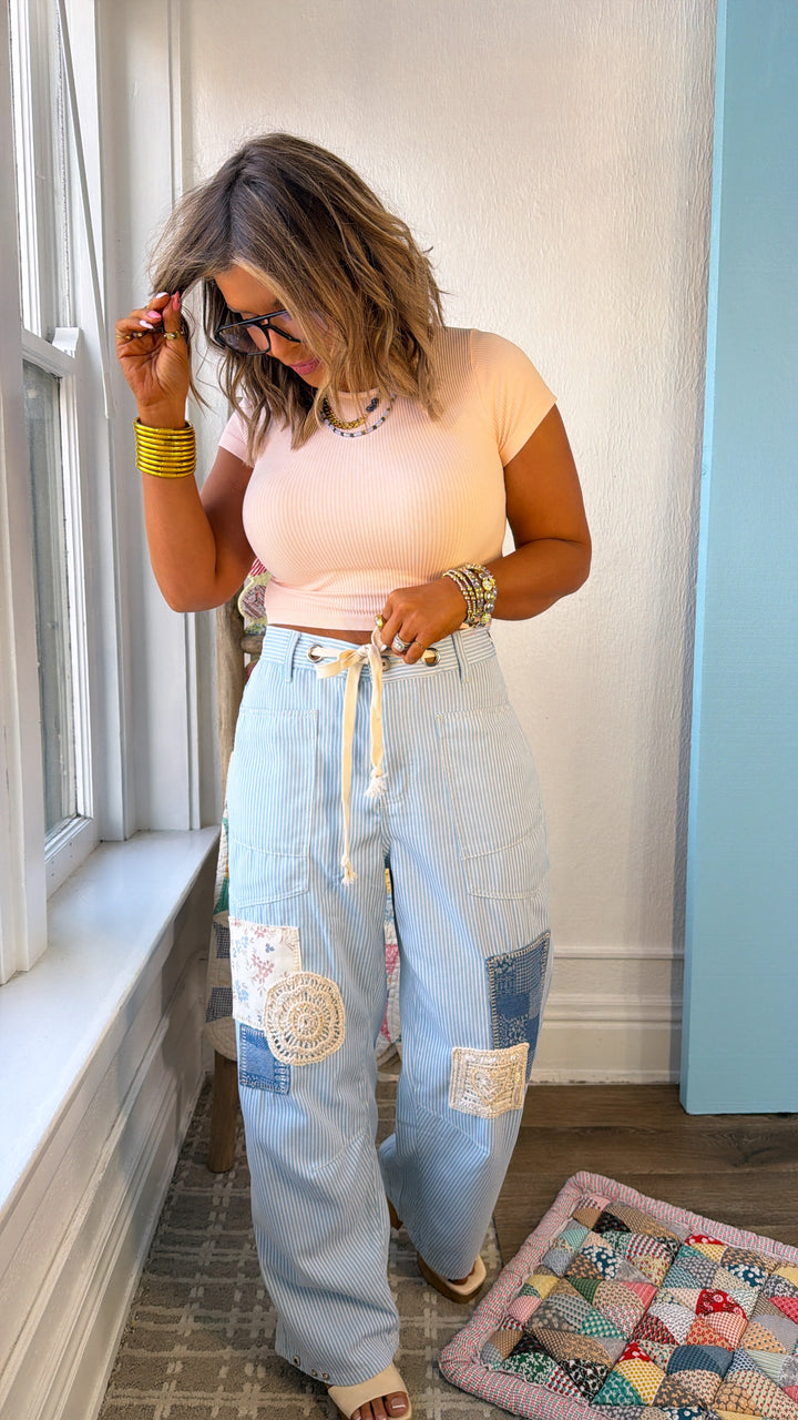 Denim Skies Striped Pants, Denim Stripe