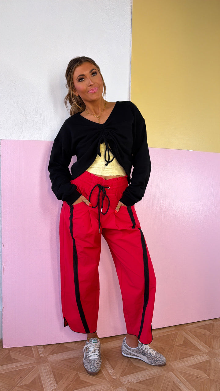 WindBreaker Contrasted Pant, Red/Black