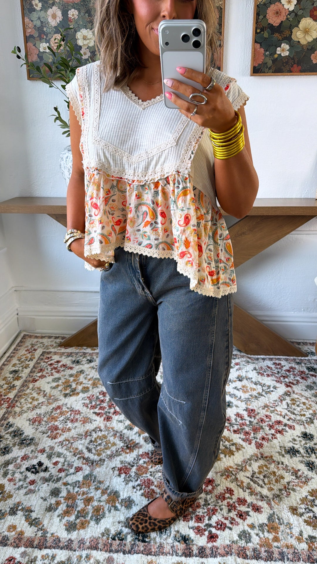 Bloomline Sleeveless Top, Natural