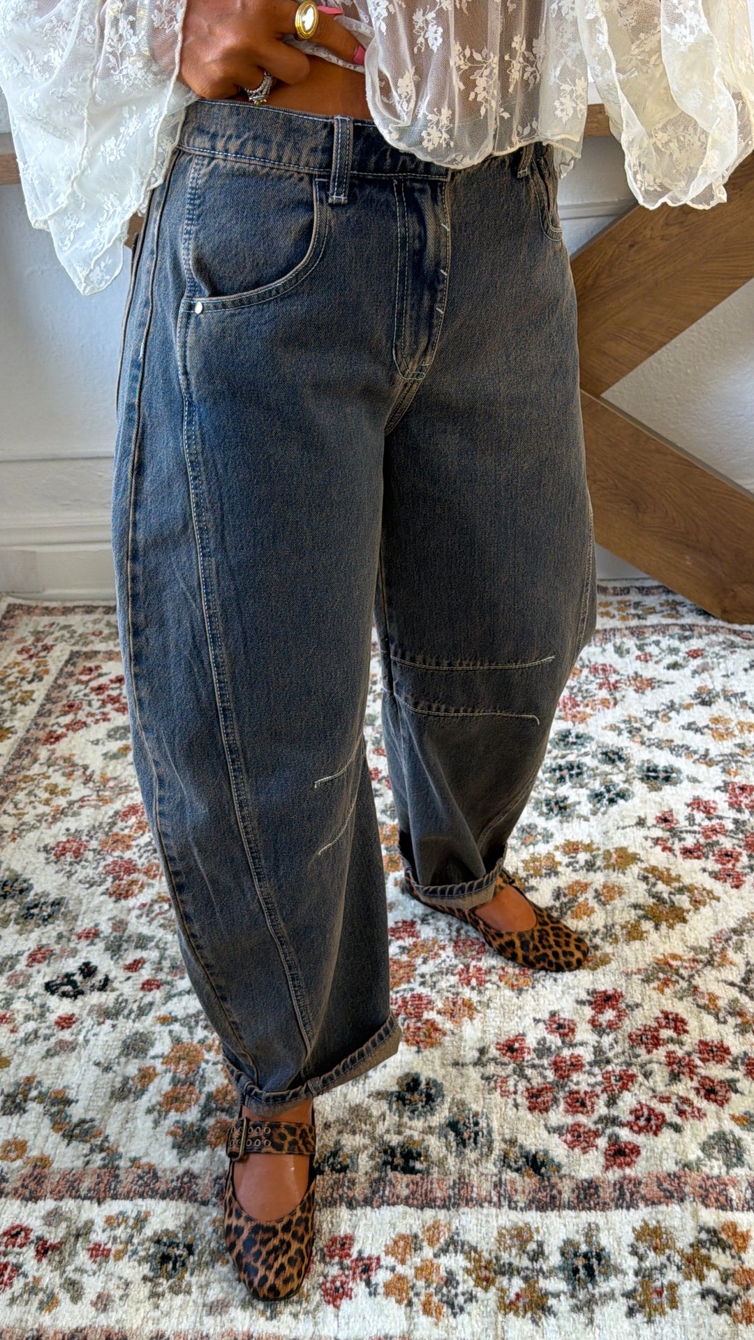 The Curve Barrel Jeans, Dark Denim