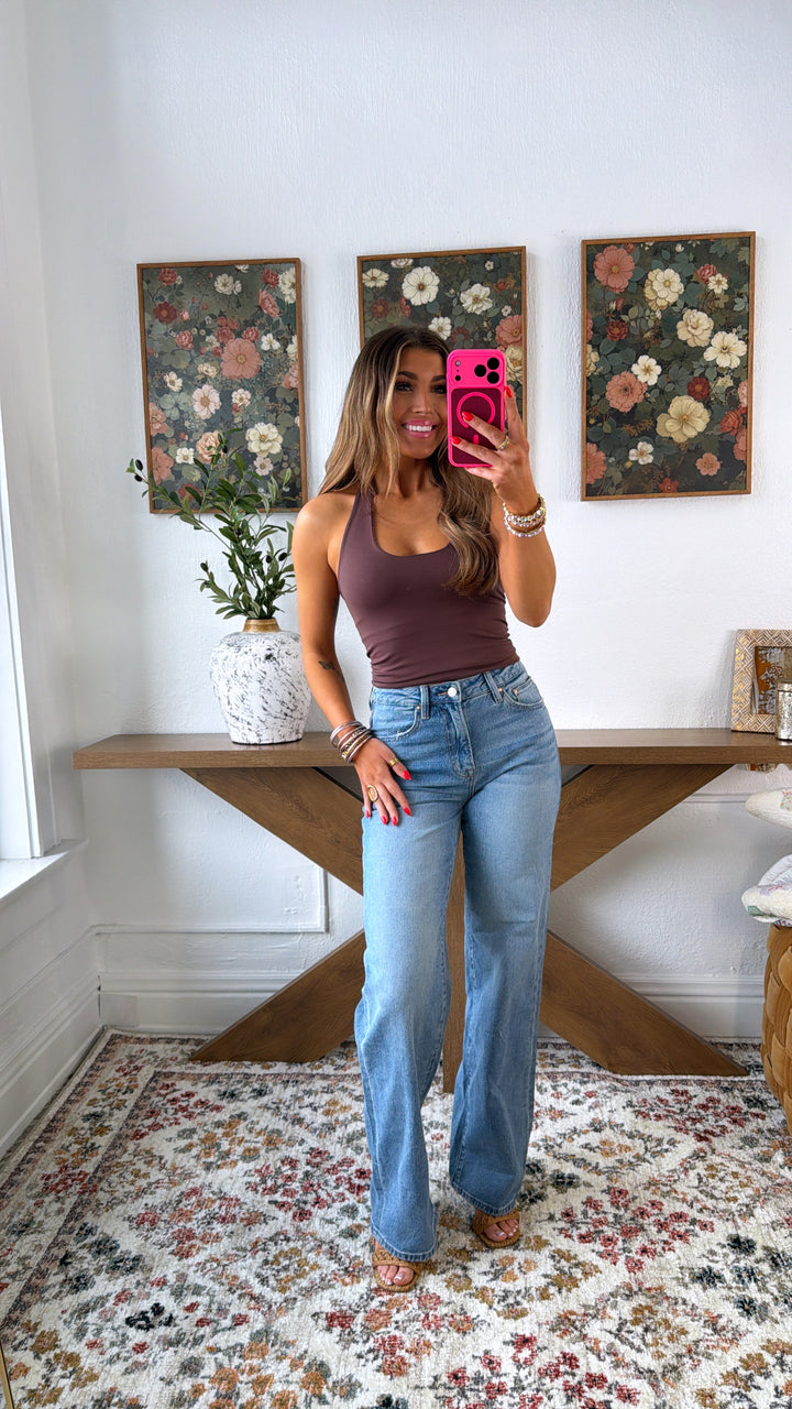 Seamless Halter Top, French Roast