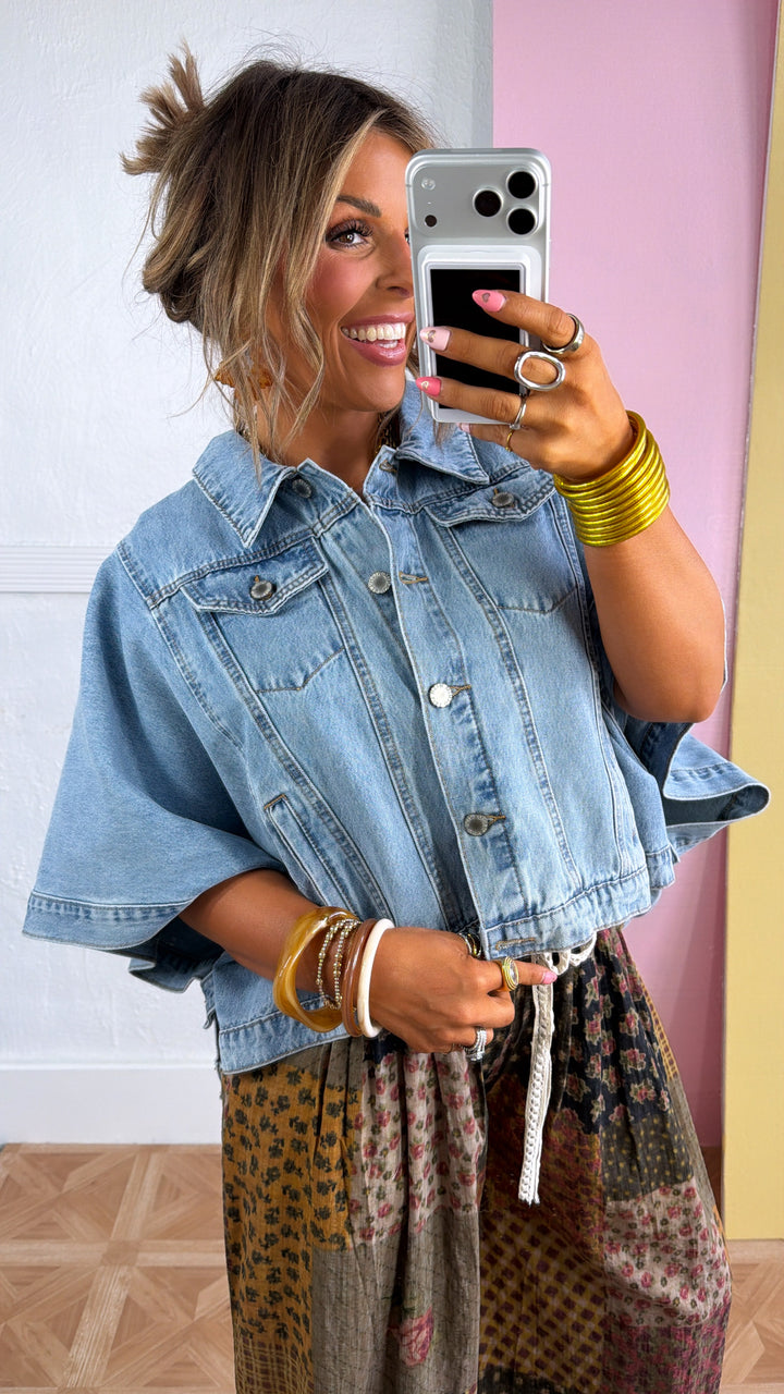 Poncho Dreams Pullover, Denim