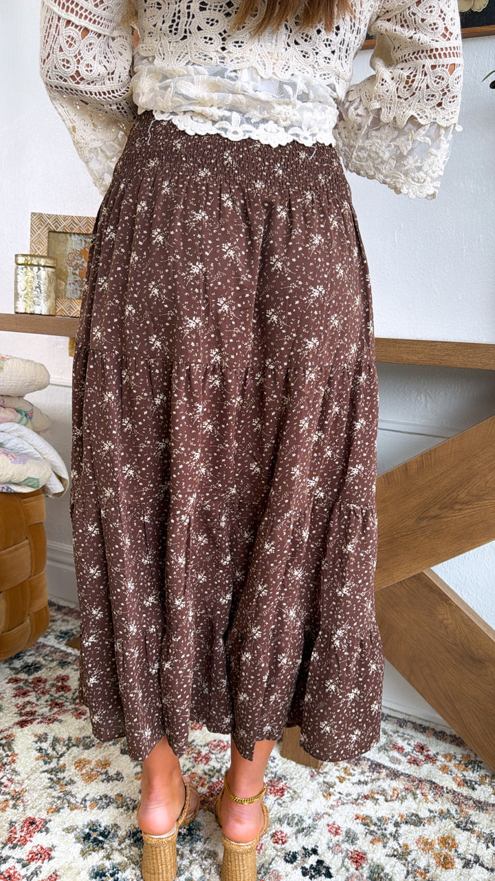 Cottage Lake Maxi Skirt, Brown
