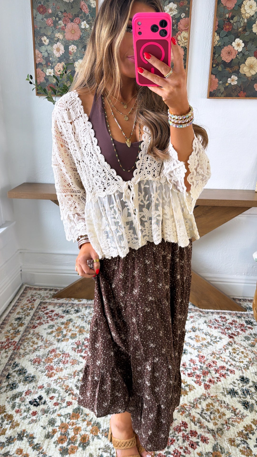 Cottage Lake Maxi Skirt, Brown