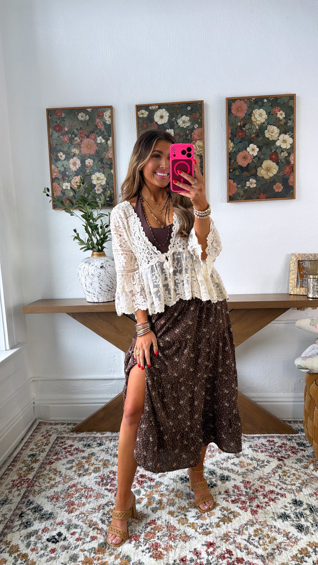 Cottage Lake Maxi Skirt, Brown