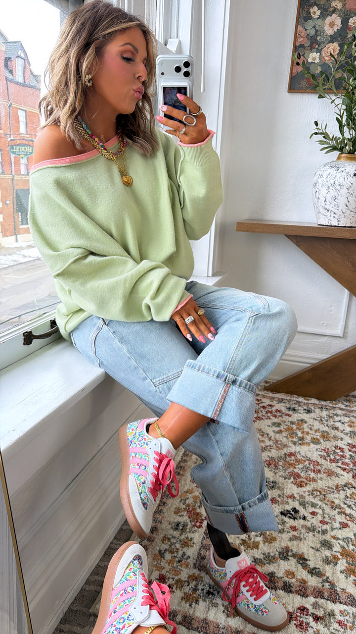 Watermelon Sugar Sweater, Matcha/Melon