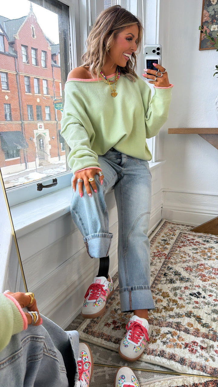 Watermelon Sugar Sweater, Matcha/Melon