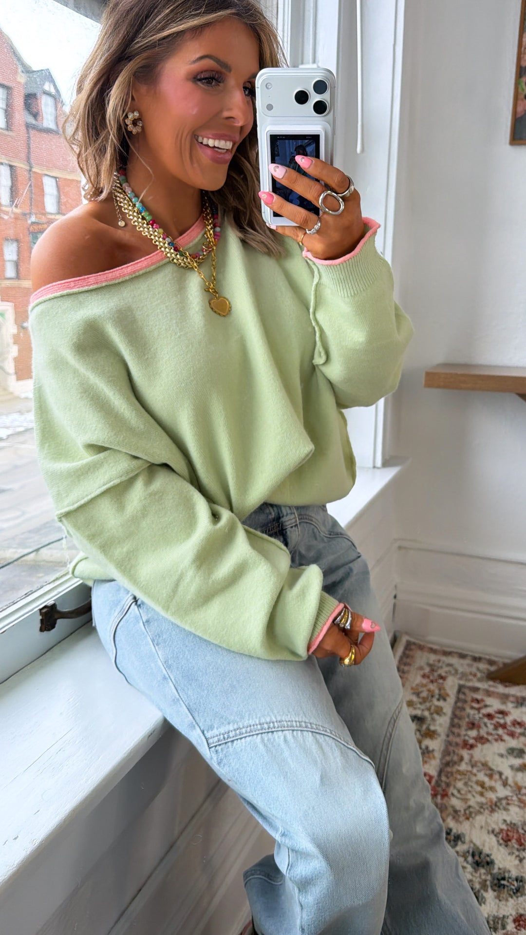 Watermelon Sugar Sweater, Matcha/Melon