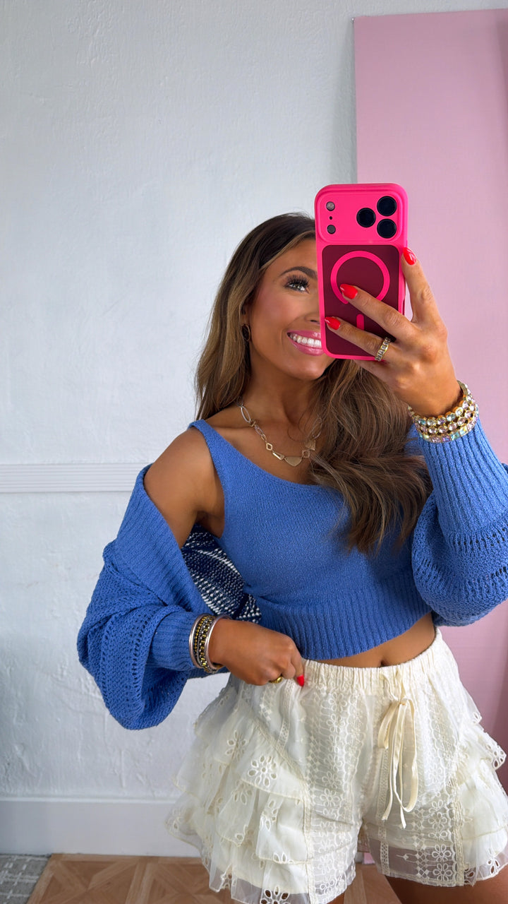 Easy Spring Cardigan & Tank Set, Chambray