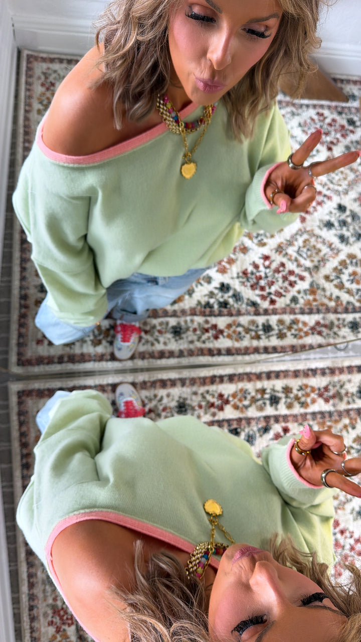 Watermelon Sugar Sweater, Matcha/Melon