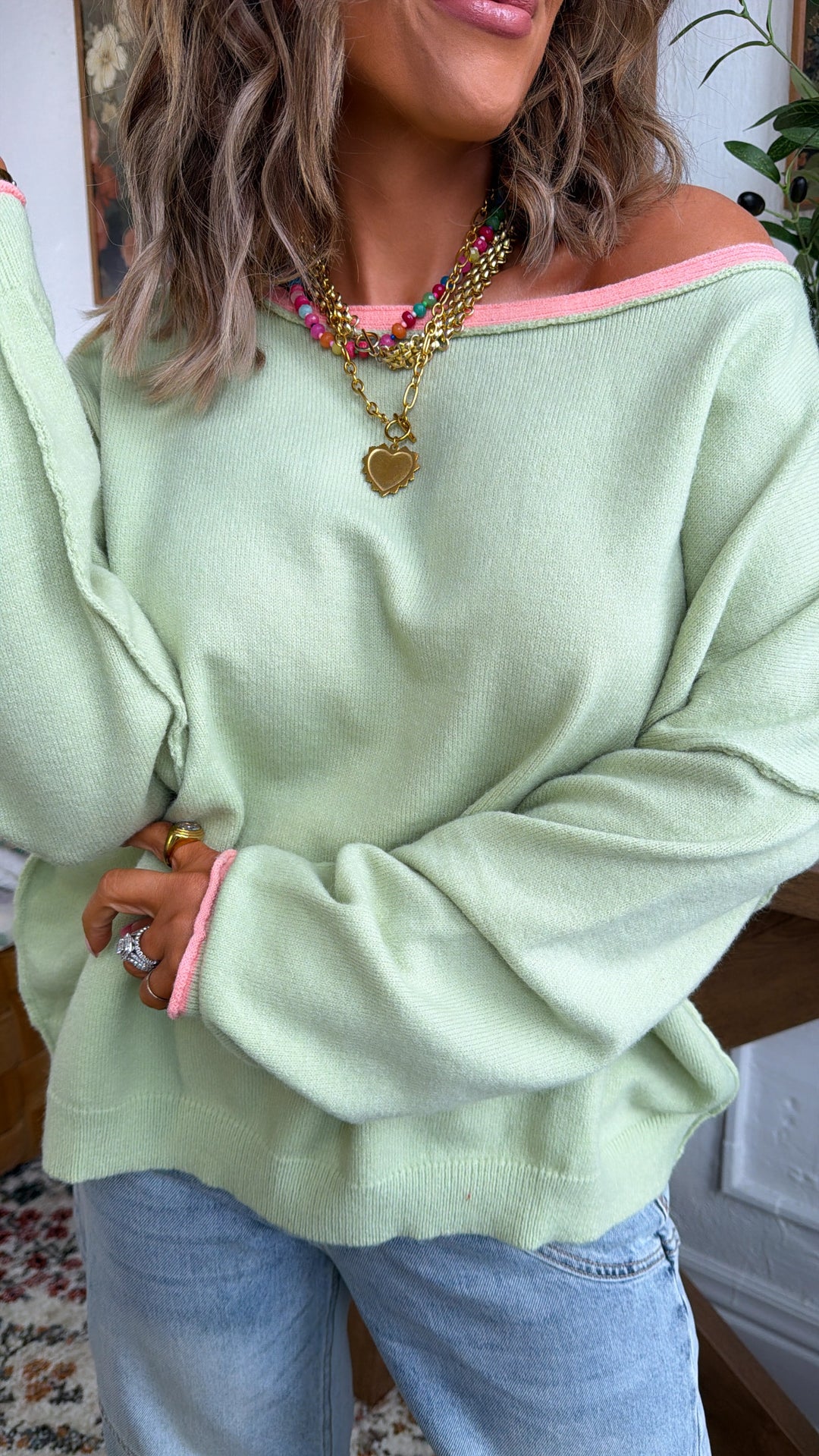 Watermelon Sugar Sweater, Matcha/Melon